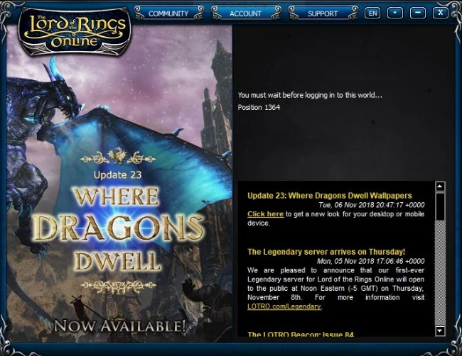 LOTRO: Legendary Servers Launch — Contains Moderate Peril