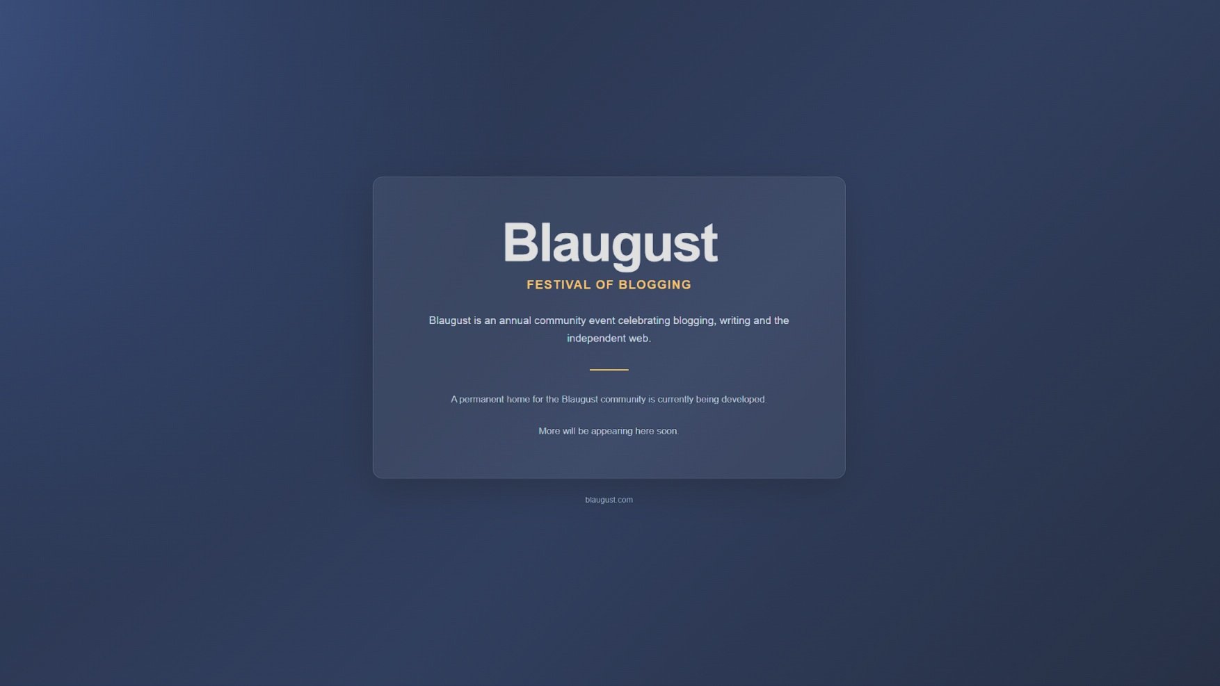 Blaugust Static Website