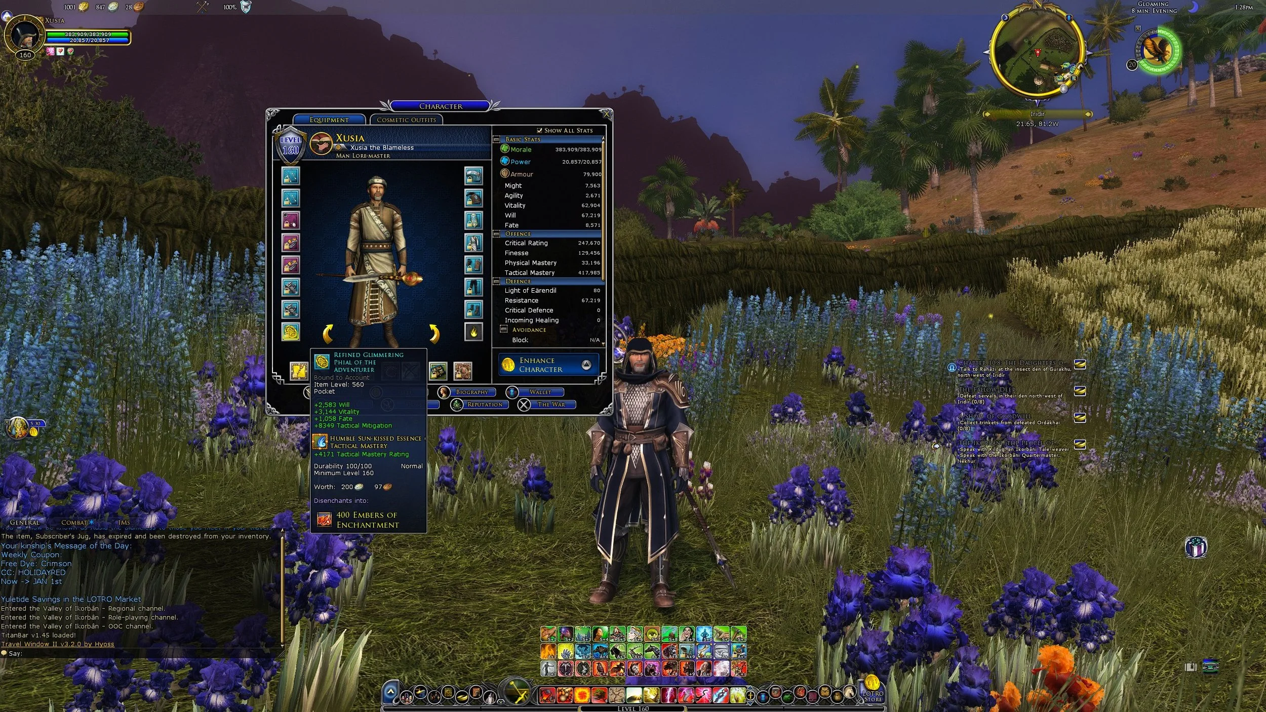 LOTRO Level 160 Lore-master Stats