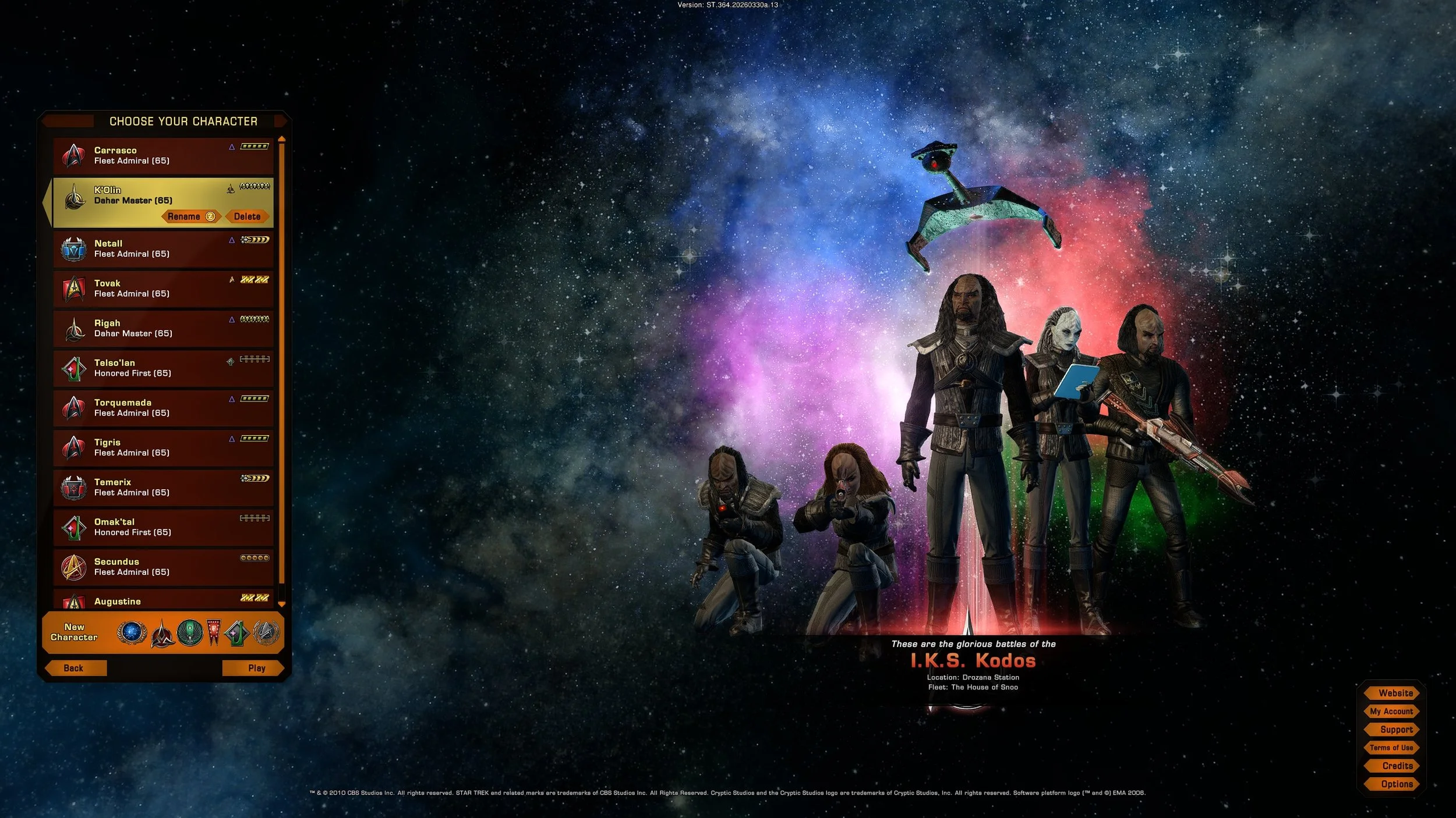 Star Trek Online Multiple Alts