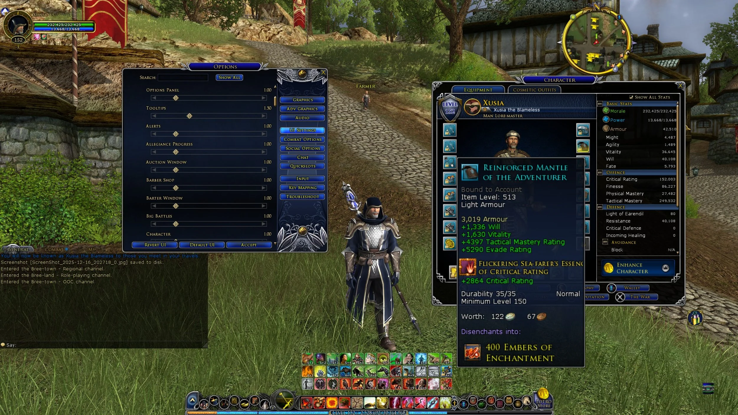 LOTRO Update 46.1 Scaling UI Individual  Elements