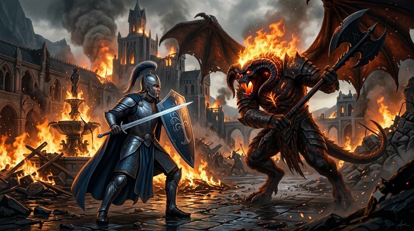Ecthelion Fighting Gothmog Google Gemini