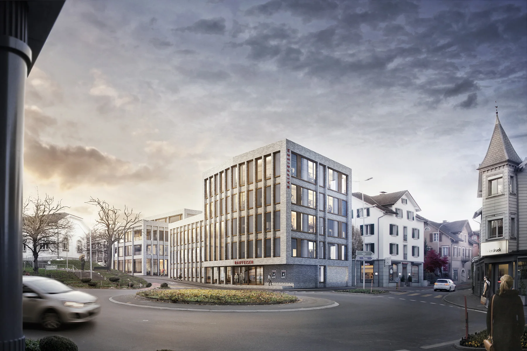Wettbewerb Raiffeisenbank, Cham Büro Konstrukt