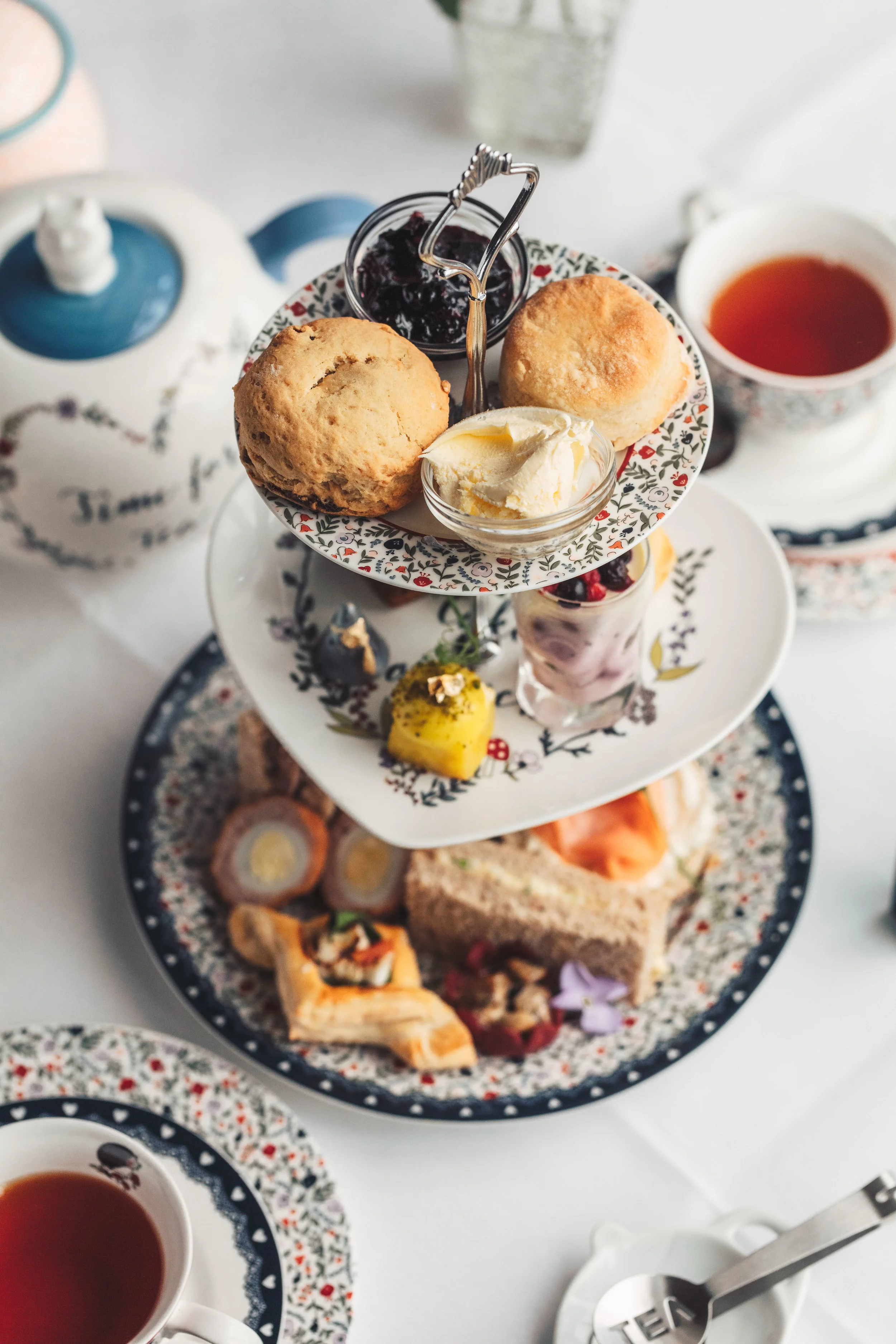 Food Photography of an afternoon tea at the Dunster Castle Hotel in Exmoor shot by Faydit Photography food photographer in Somerset Devon Dorset Cornwall Bristol Exeter London