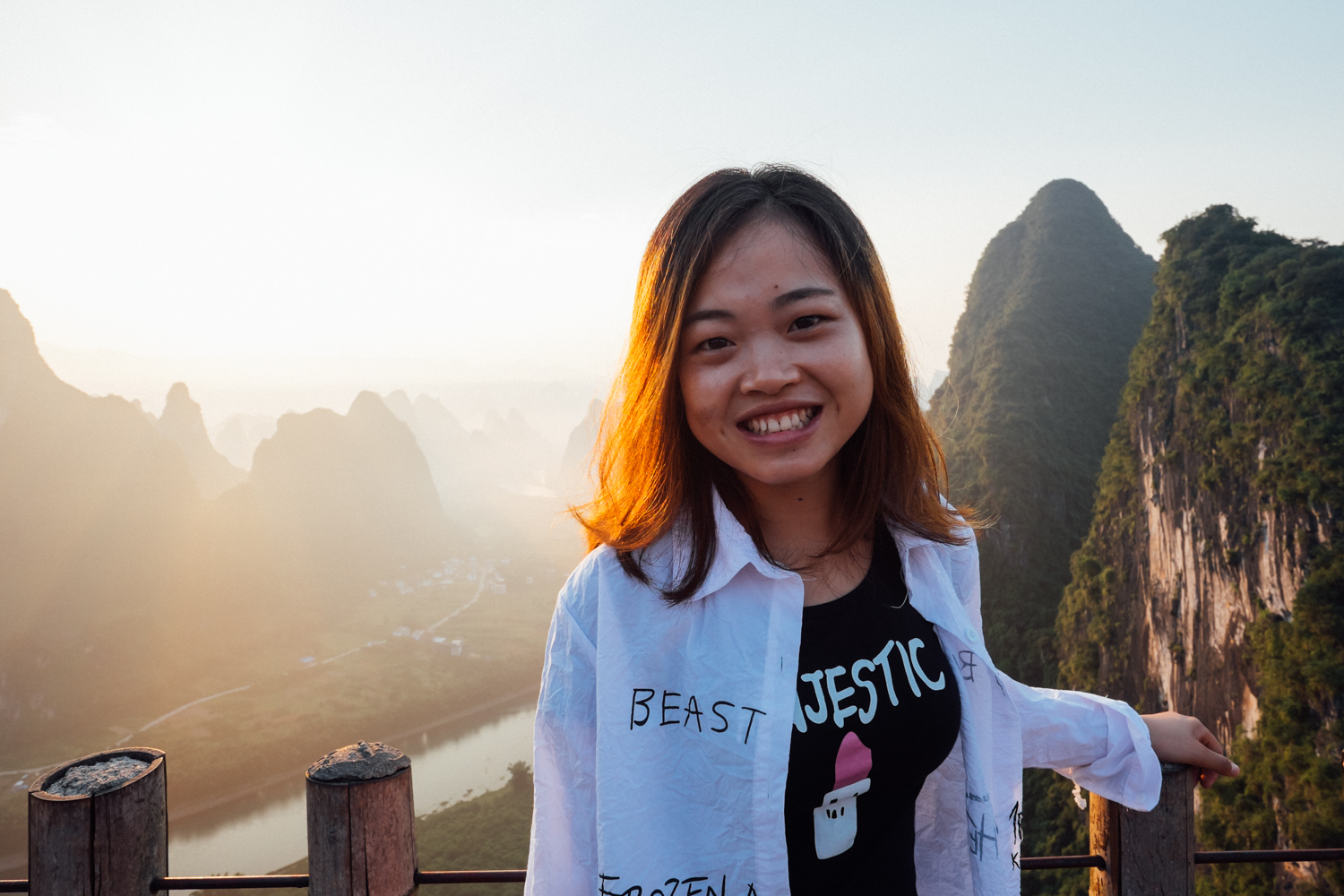 Cara posing for a portrait at Xianggong hill