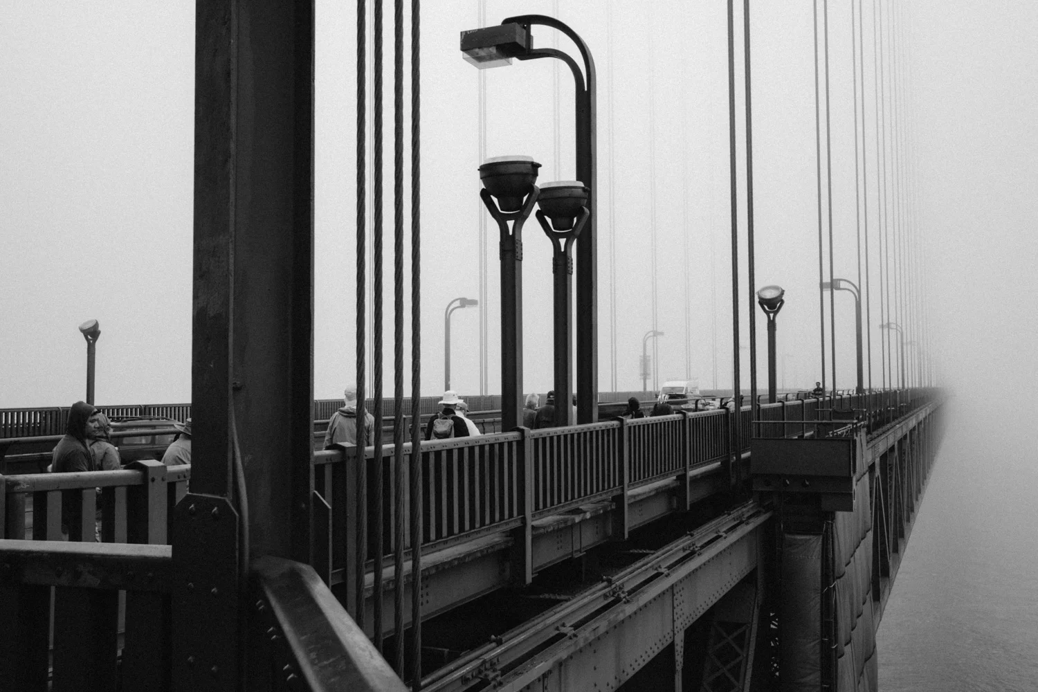 Walking on the iconic bridge