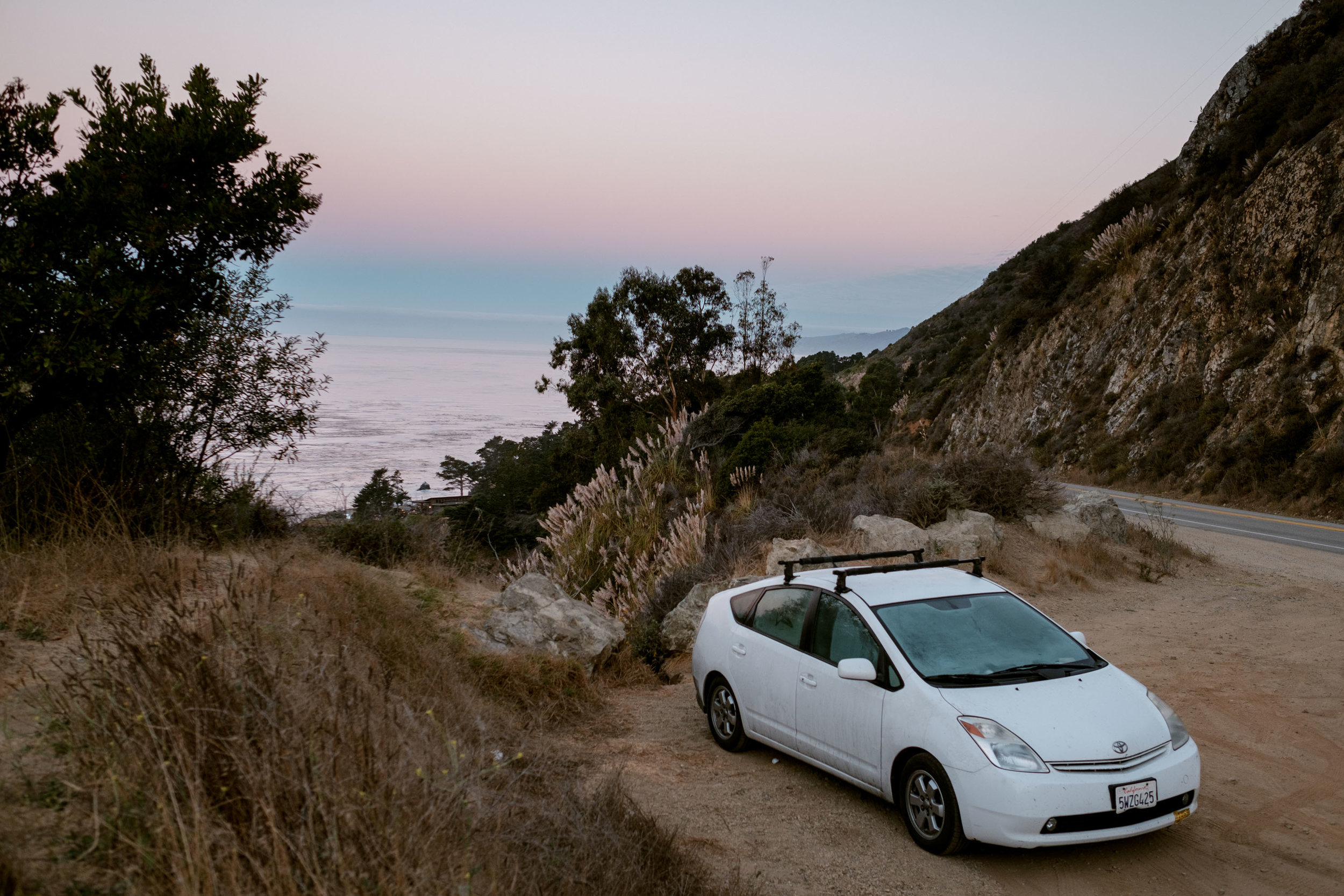 Another night in the car; this time on the side of the road in Big Sur