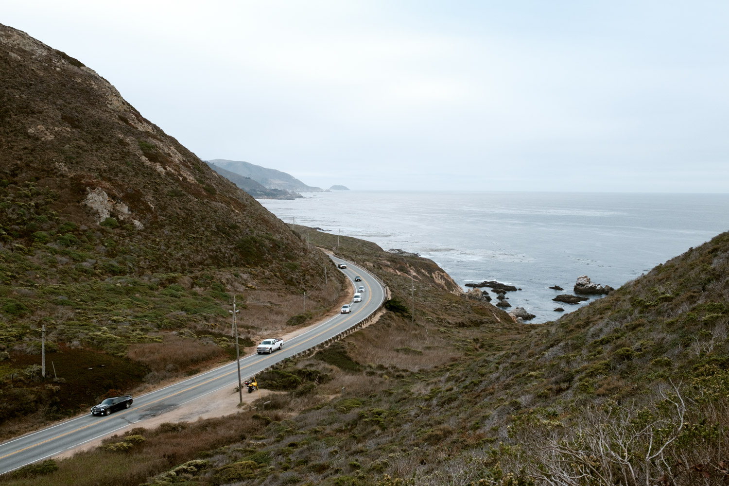 A little hike to the top of this hill so we could get some wider perspective of Highway 1