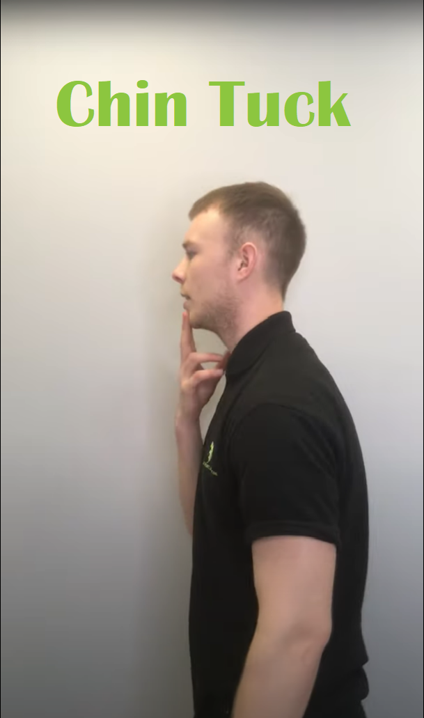 chin tuck to ease neck pain