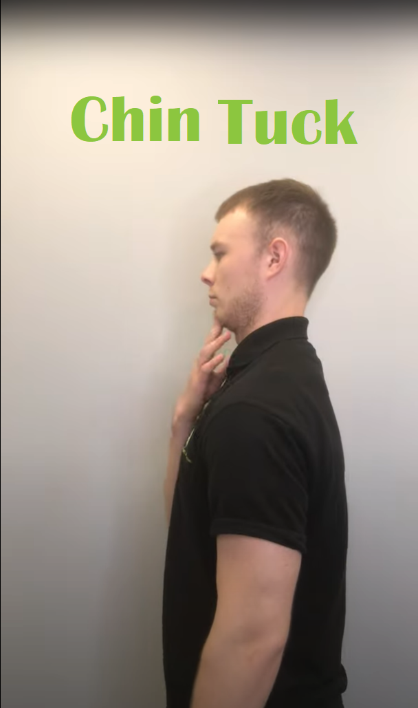 chin tuck to ease neck pain
