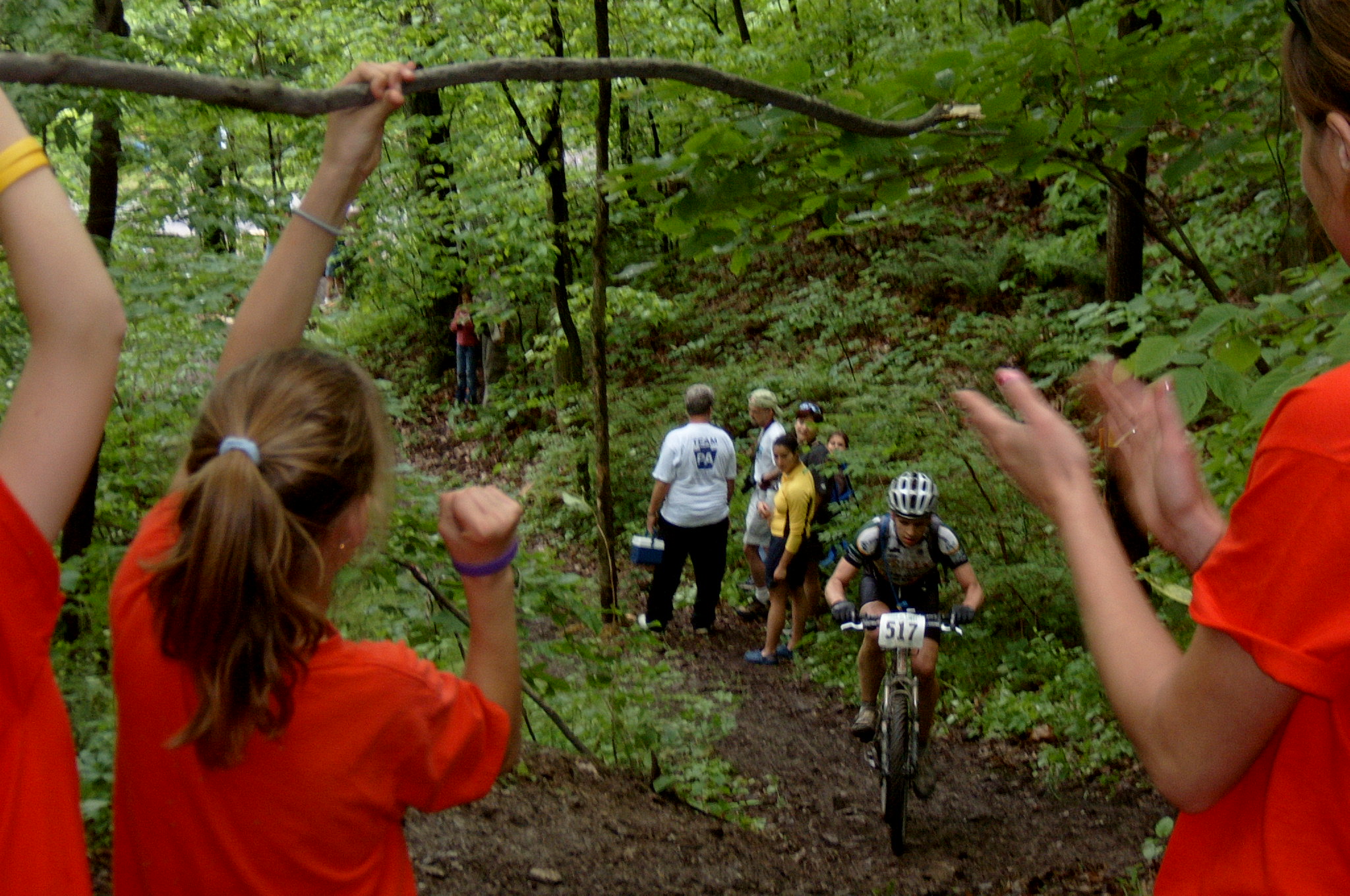 Fans cheer for the participants