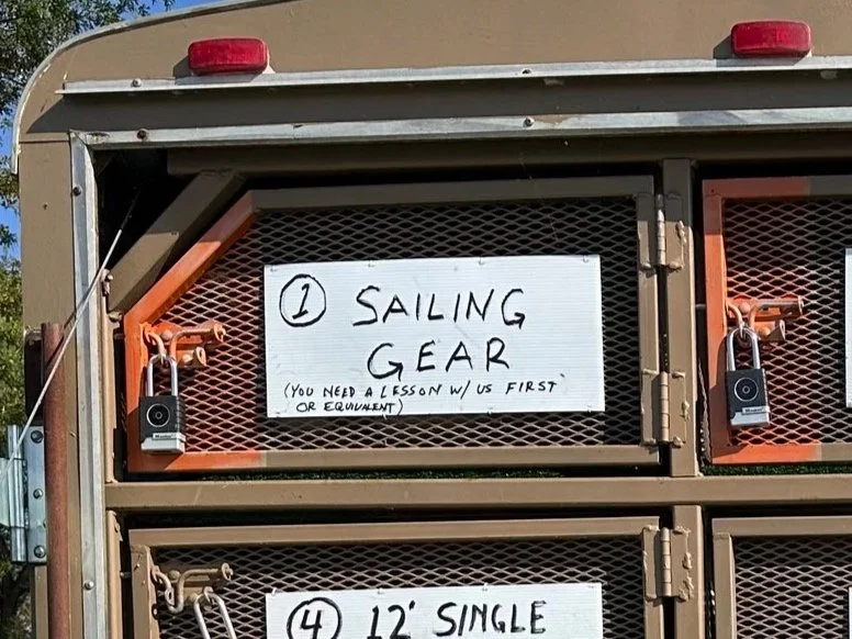 Locker 1 - Sailing gear and wind-surfer.
