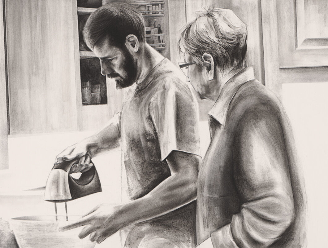   Toll House Pie  Charcoal on Paper 30”X40” 2014  Copyright Mack Gingles, 2023 
