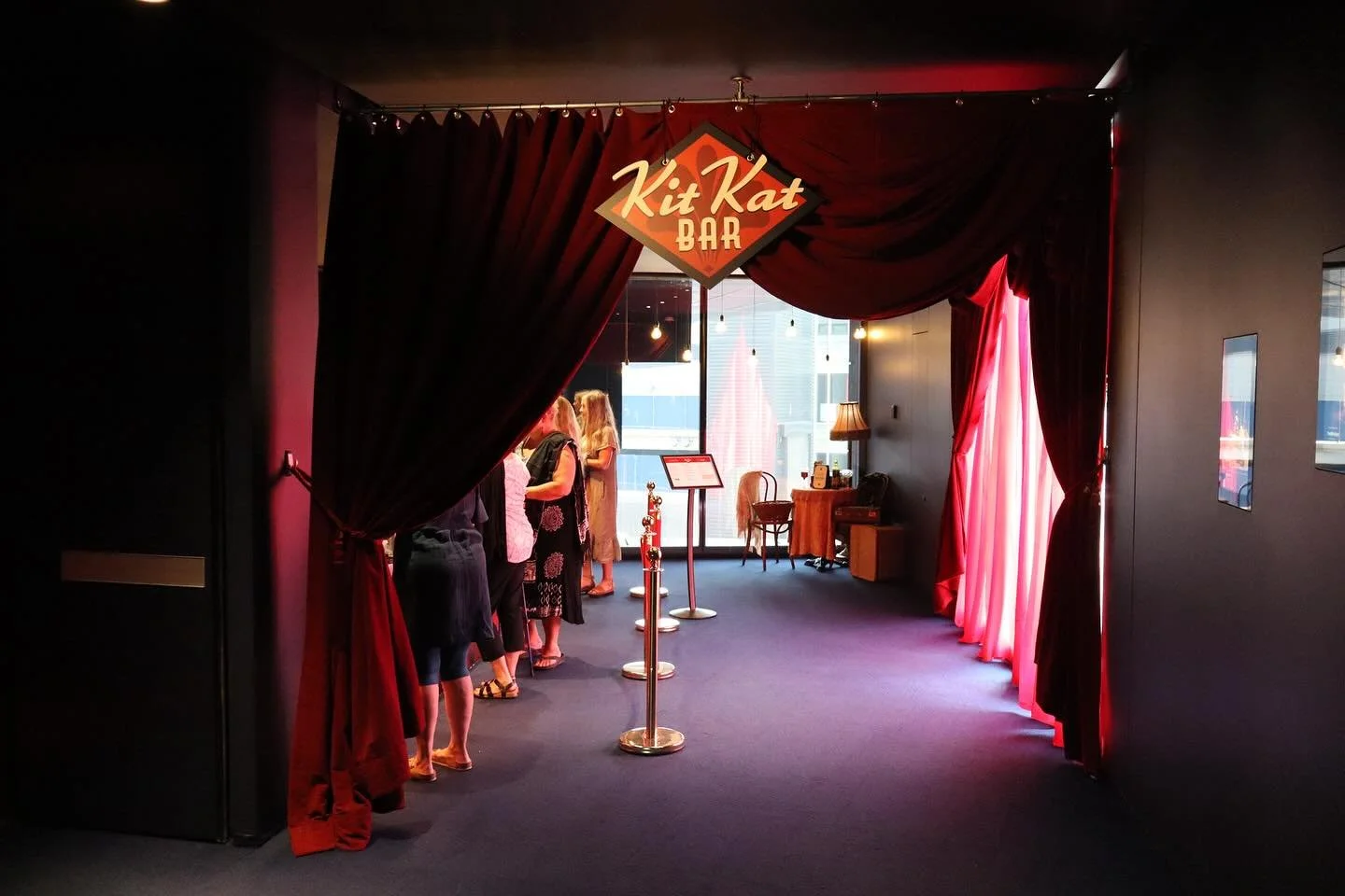 Leave your troubles behind and step inside the Kit Kat Bar at Cabaret! @guthrietheater 

This pop-up bar is on Level Four serving up specialty cocktails from @chowgirlscatering including the Kickline Espresso Martini with Misfit Cold Press and @sunto