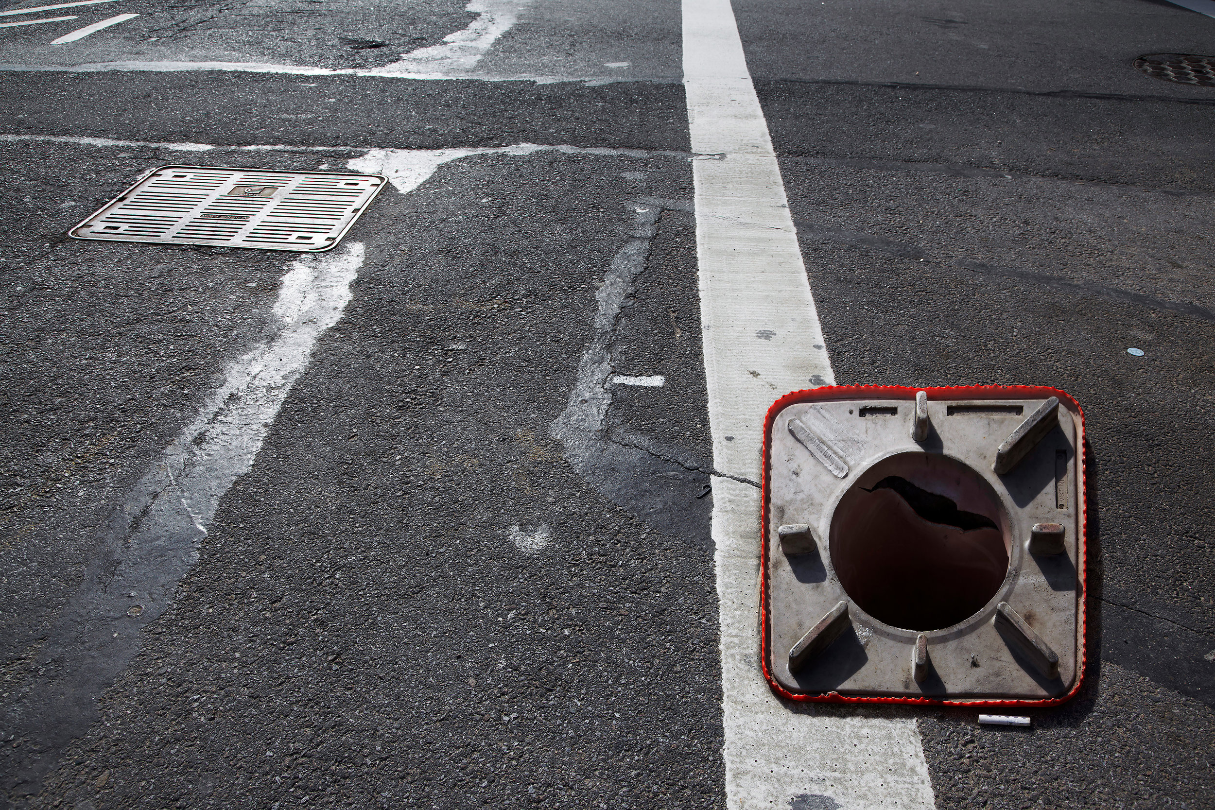 Traffic Cone , 2014, archival inkjet print on dibond (photograph taken in Brooklyn, New York, 2013), 26"x 40"x 60" (66 cm x 101.6 cm x 152.4 cm)