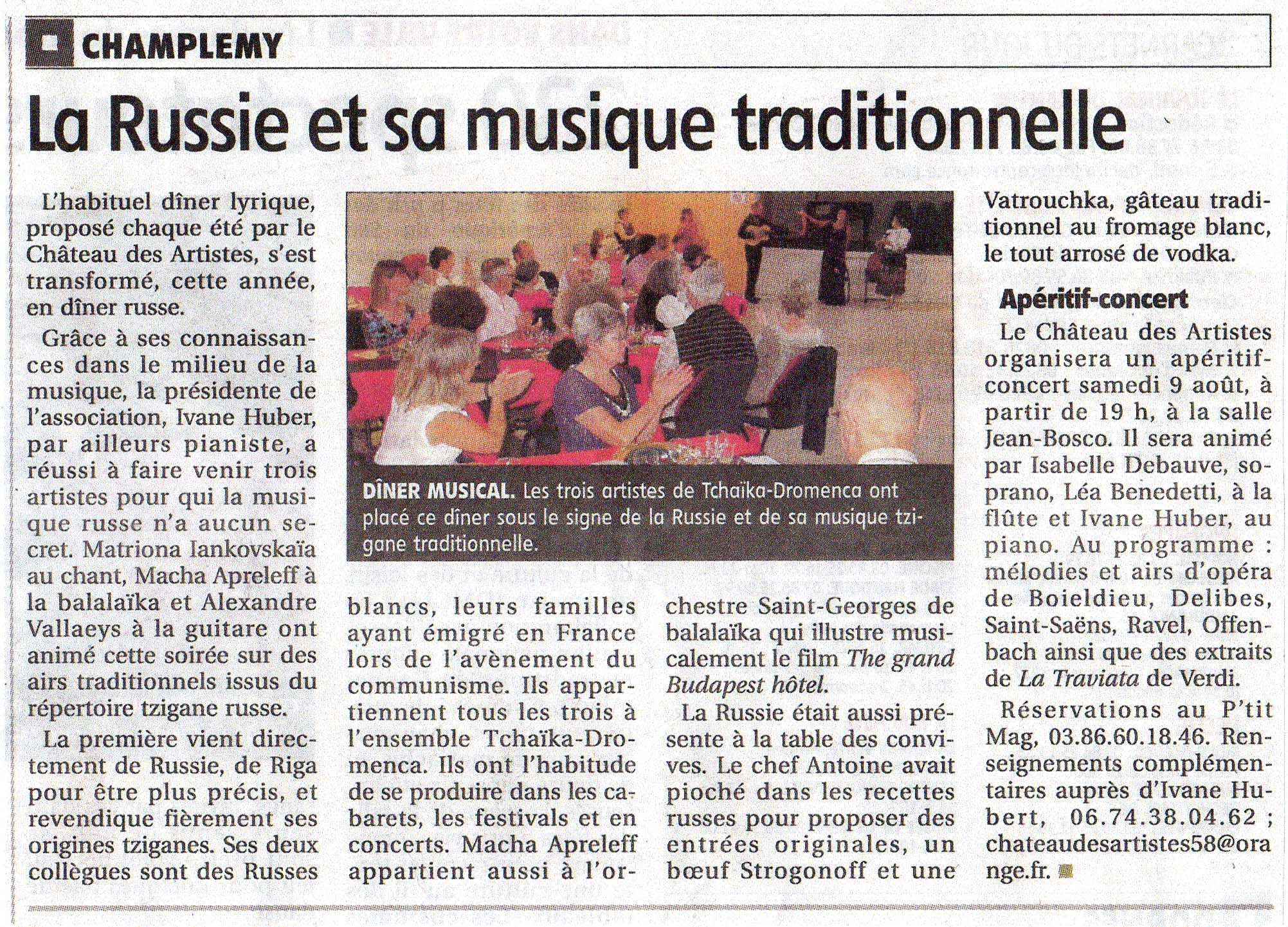 Journal du Centre 7 Août 2014