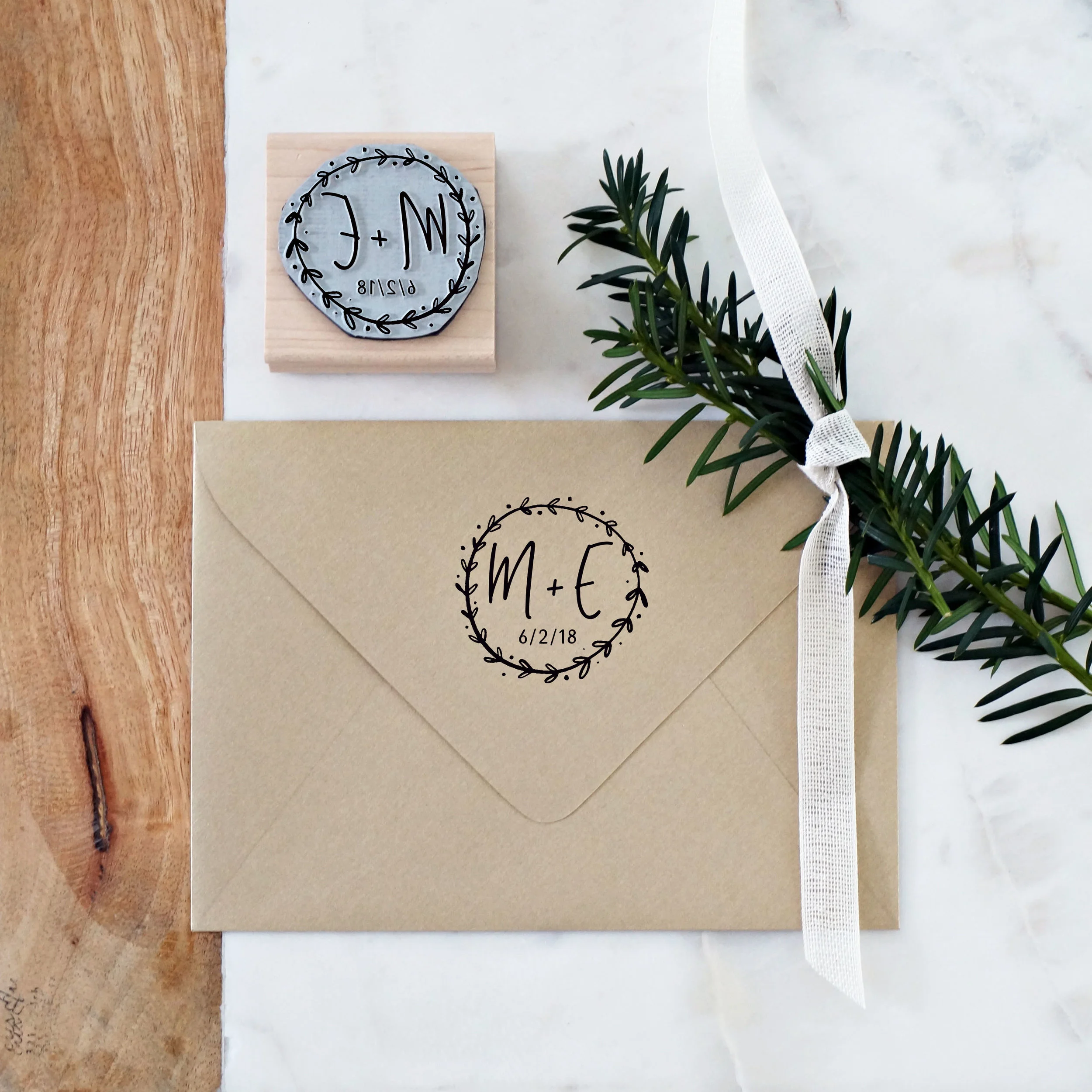 Wedding Monogram Stamp Save the Dates
