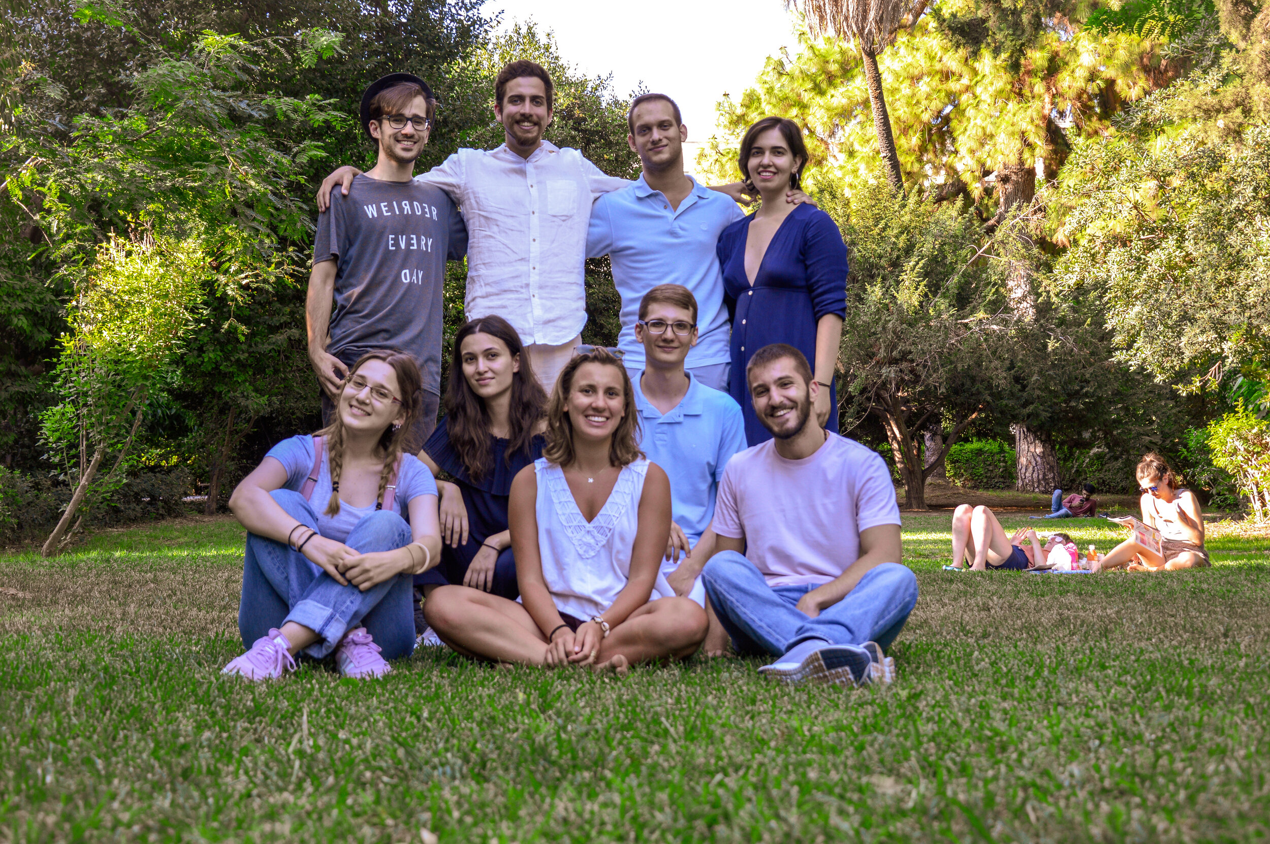 GEM Athens 2019 group photo: Left to right – Nikolas Karvelas, Iasonas Papadopoulos, Nikolas Kalavros, Theofano Zioumpou. Front row: Alexandra Karvela, Anna Maria Tsiatsiani, Marilena De Pian, Iasonas Milionis, Anastasios Galanis