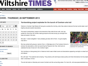 Yarnbombing explodes for the launch of Corsham Arts Trail