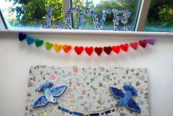 Colourful Needle Felt Bunting in 10 Steps