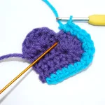 work 1 double into next 2 stitches and then slip stitch into the same place you did for round 1