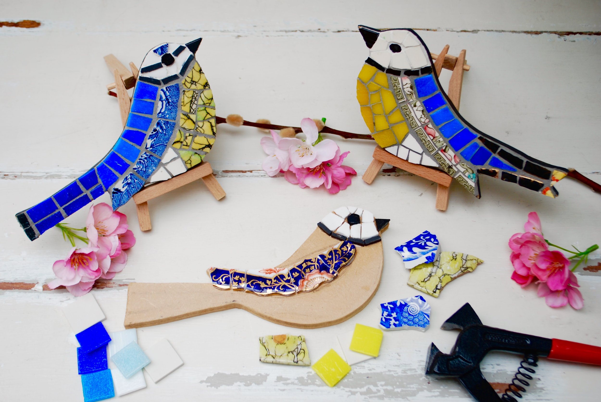 Mosaic Birds at the Pound Arts