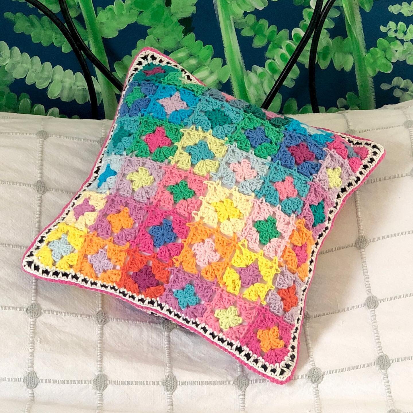 Yarn packs are back in stock! I have a small amount of yarn packs available to make this colourful join as you go granny cushion &hellip; includes the pattern with 24 colour photos to guide you every step of the way. The pattern can be easily adapted