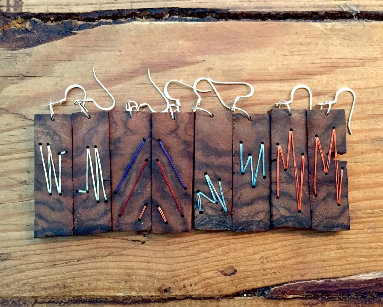 A blizzard outside, ski season over…might as well make some earrings out of walnut!