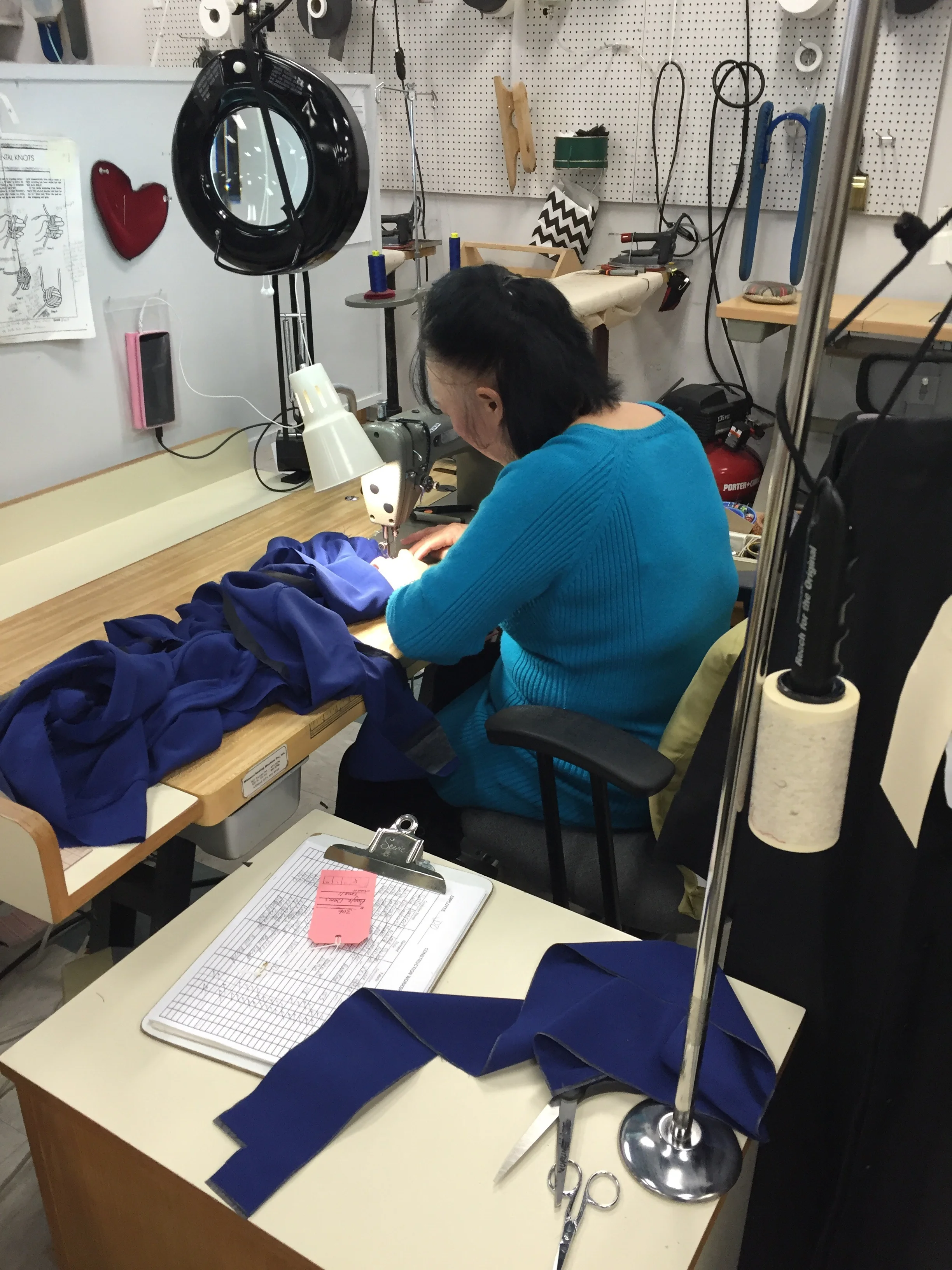 Do sewing.