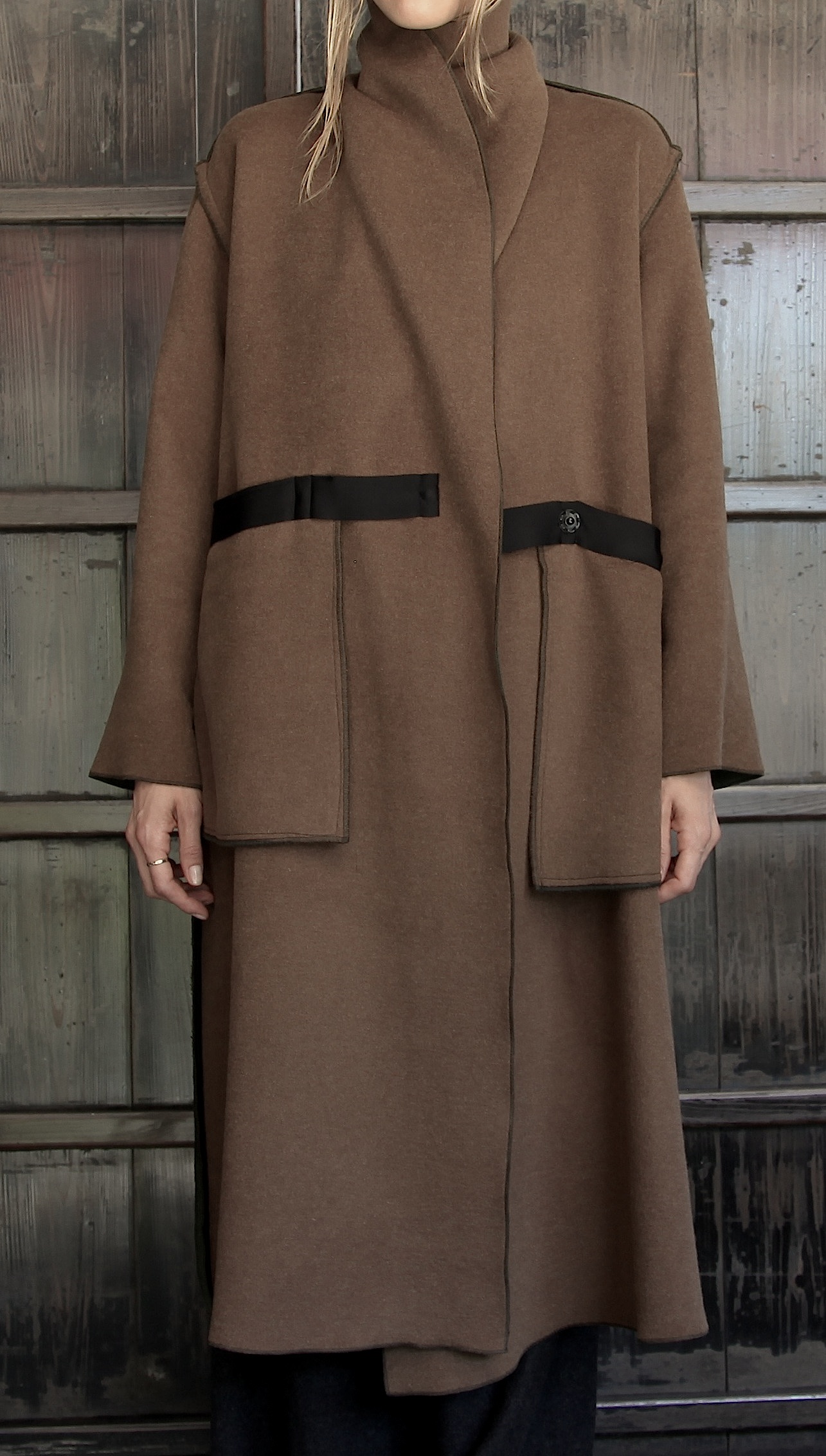 The London Coat - worn inside out.