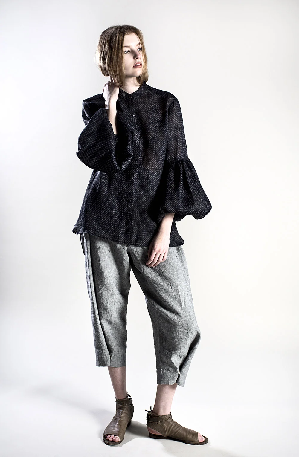 Pouf Sleeve Blouse • Snap Pant