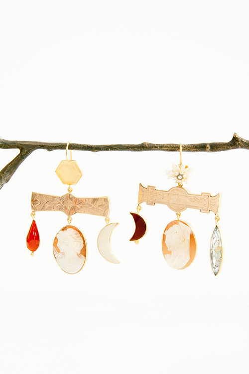 Grainne Morton Chandelier Earrings made of vintage Scottish jewel pieces are gorgeous statement-makers. $595