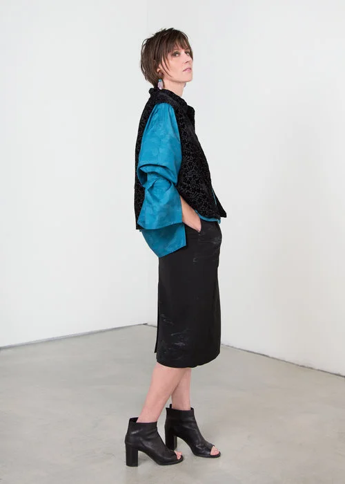 Mandarin Vest • Tie Sleeve Kimono Top (SOLD) • Skinny Skirt