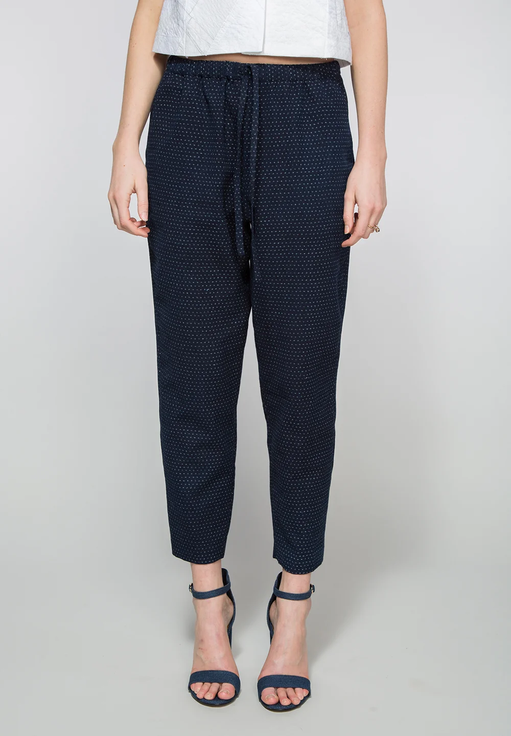 Drawstring Pant in Vintage Japanese Indigo Cotton Ikat