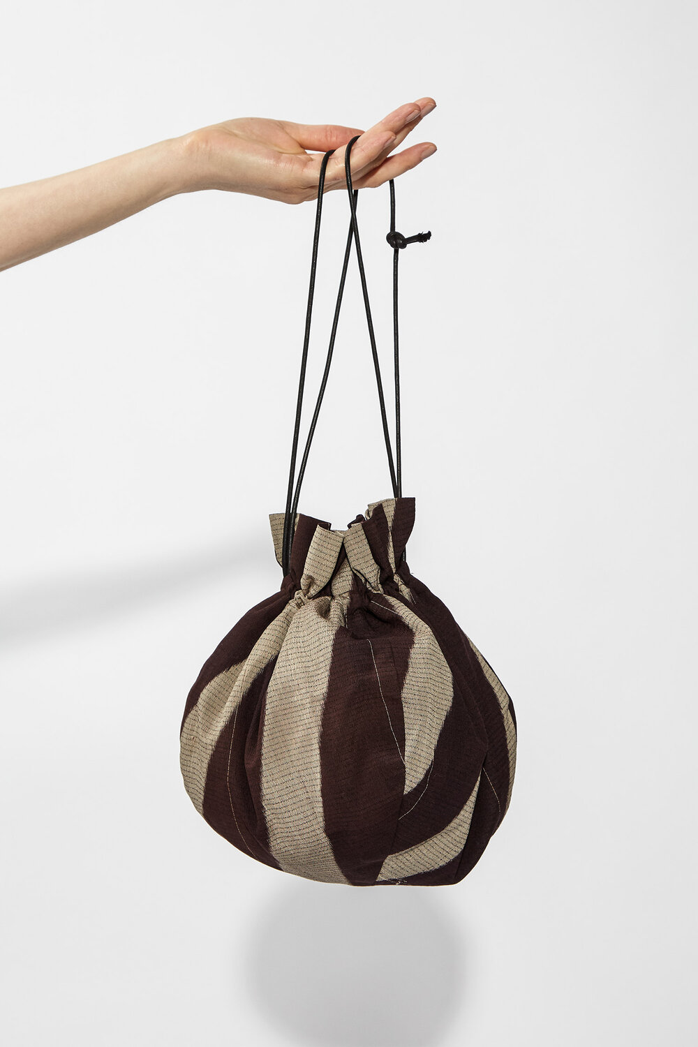 Marble Bag in Charcoal and Gray Vintage Japanese Silk Ikat Stripes —  ASIATICA