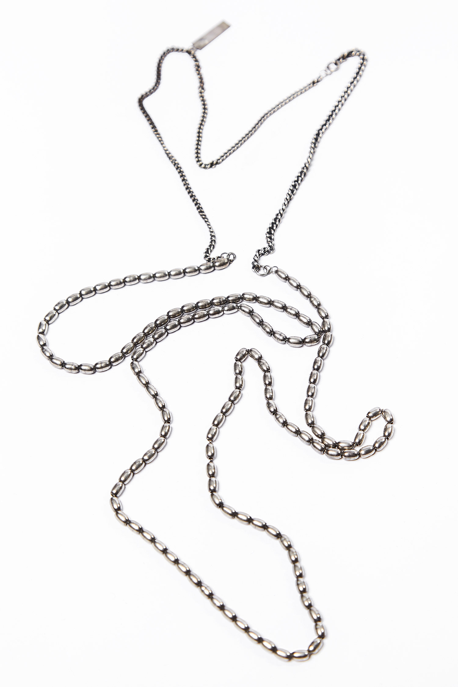 GOTI Long Silver Necklace with 3 Types of Chains — ASIATICA