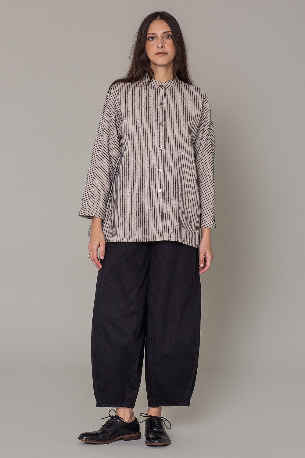 Japan Shirt in Contemporary Japanese Nuno Linen “Hariko” – Natural ...