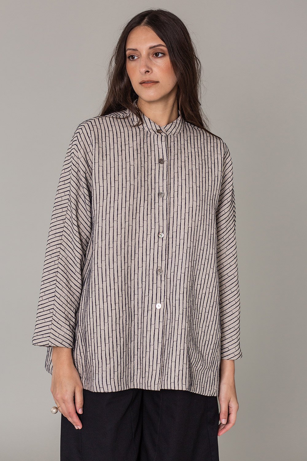 Japan Shirt in Contemporary Japanese Nuno Linen “Hariko” – Natural ...