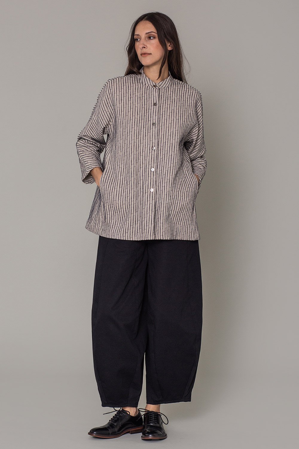 Japan Shirt in Contemporary Japanese Nuno Linen “Hariko” – Natural ...