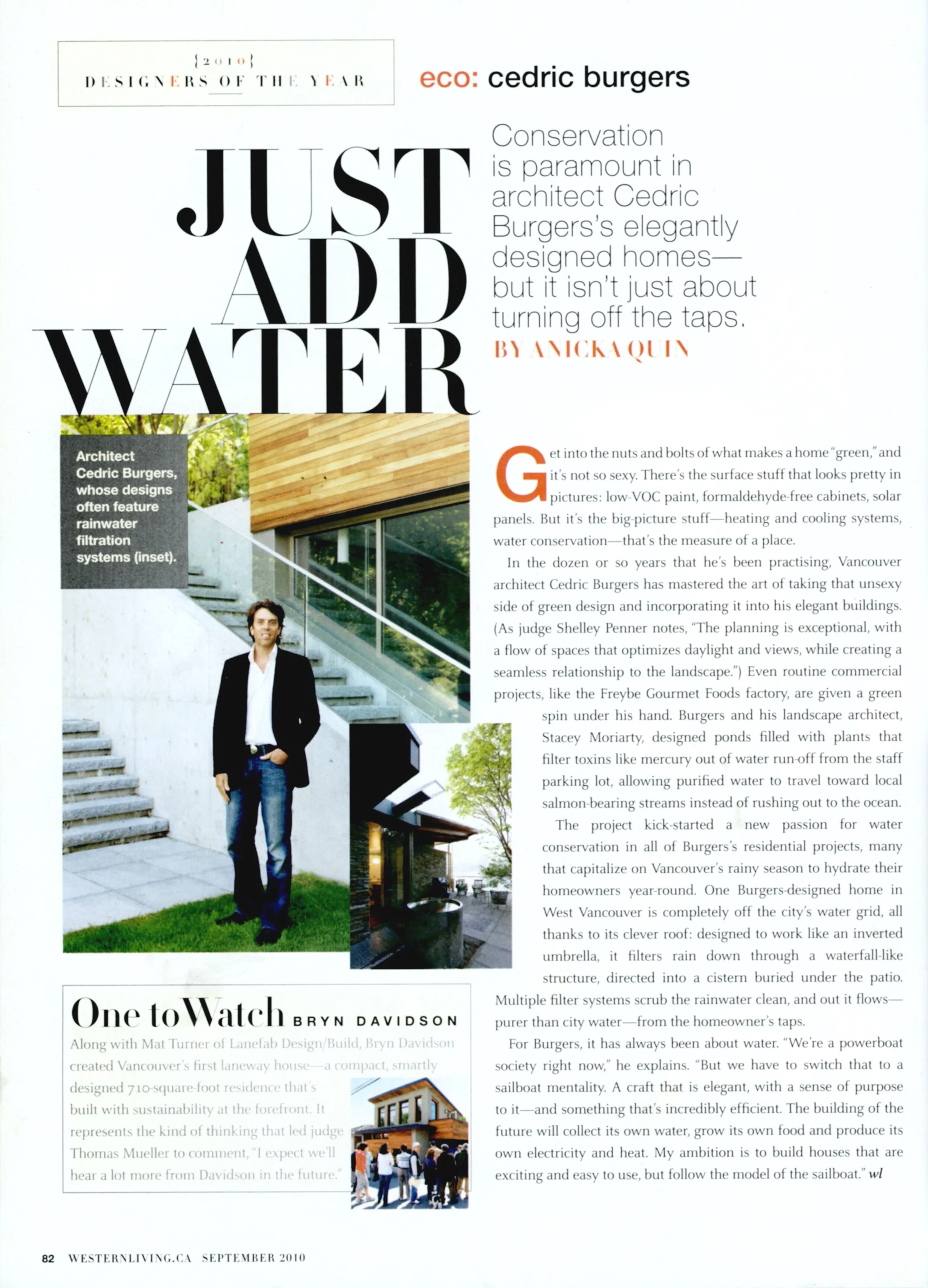 Western Living Eco Designer of the Year - 2010