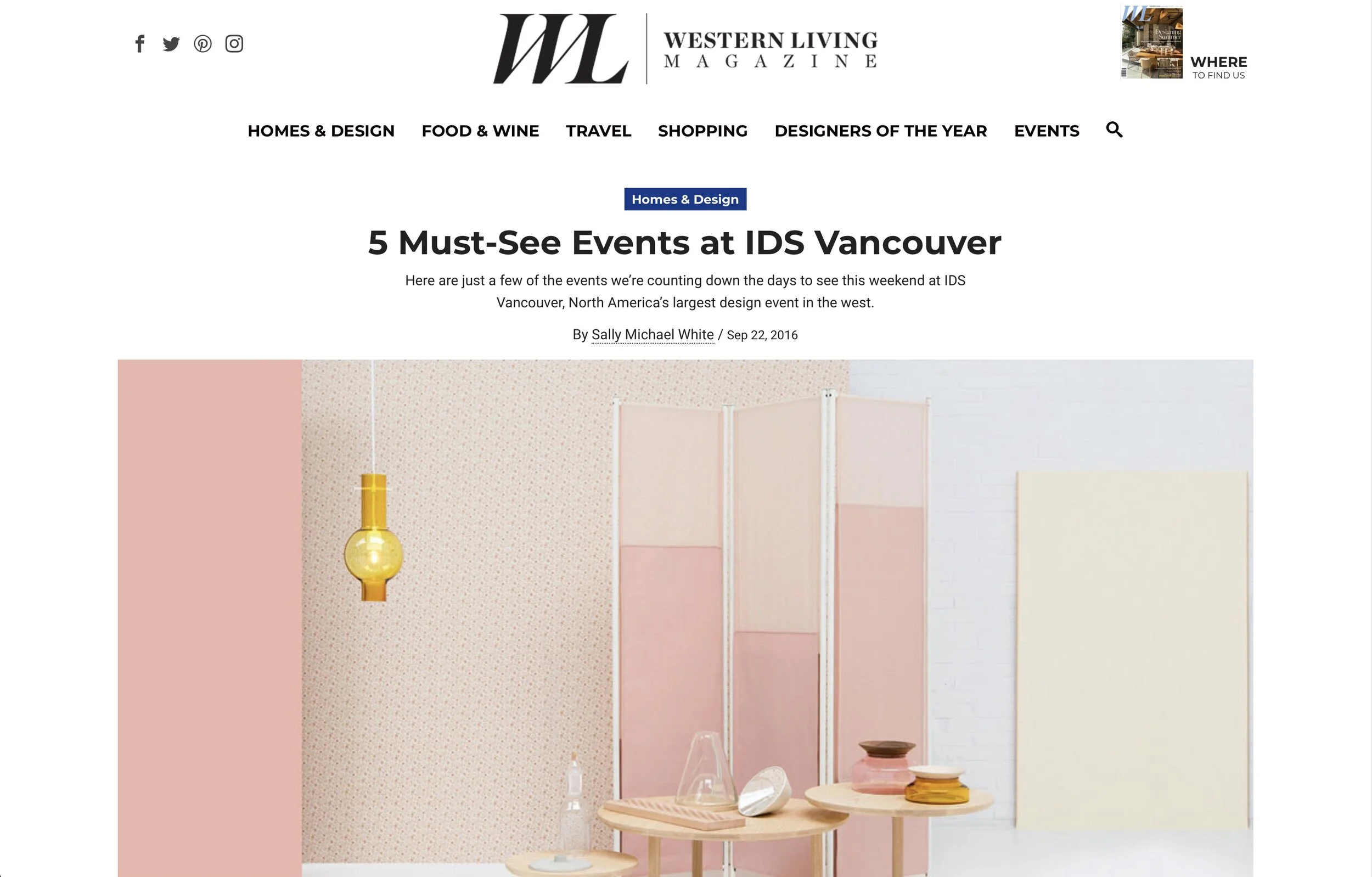 Western Living 2016 - 5 Must-See Events at IDS Vancouver