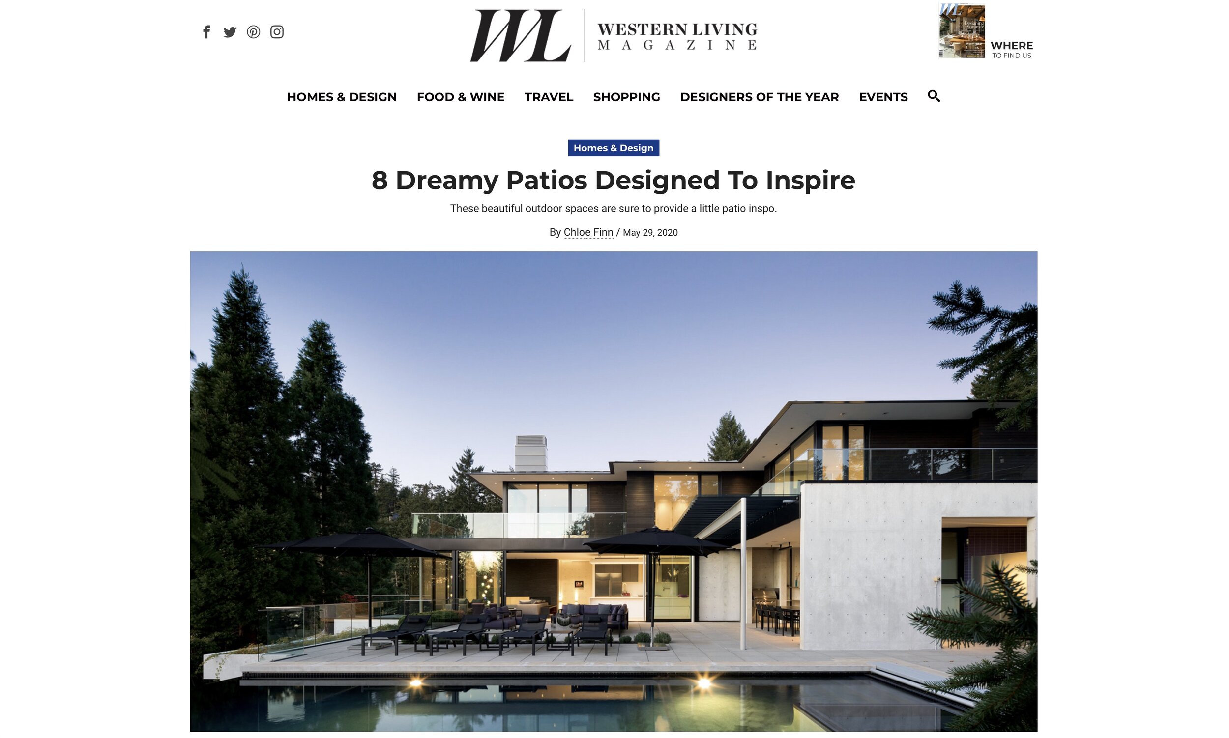 WESTERN LIVING 2020 - 8 DREAMY PATIOS DESIGNED TO INSPIRE