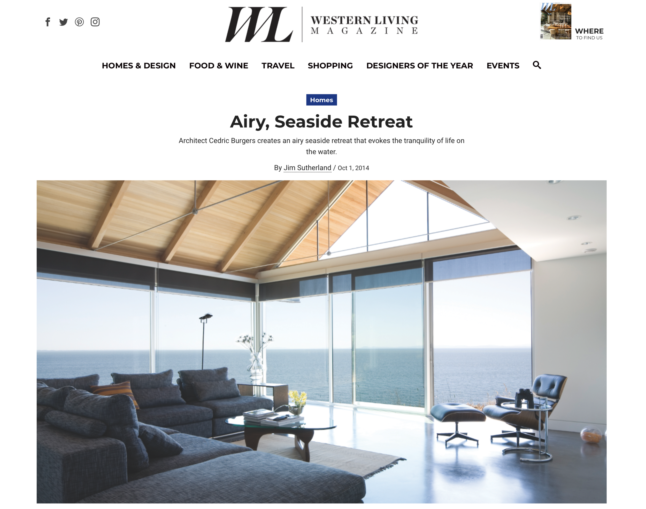 WESTERN LIVING 2014 - AIRY, SEASIDE RETREAT