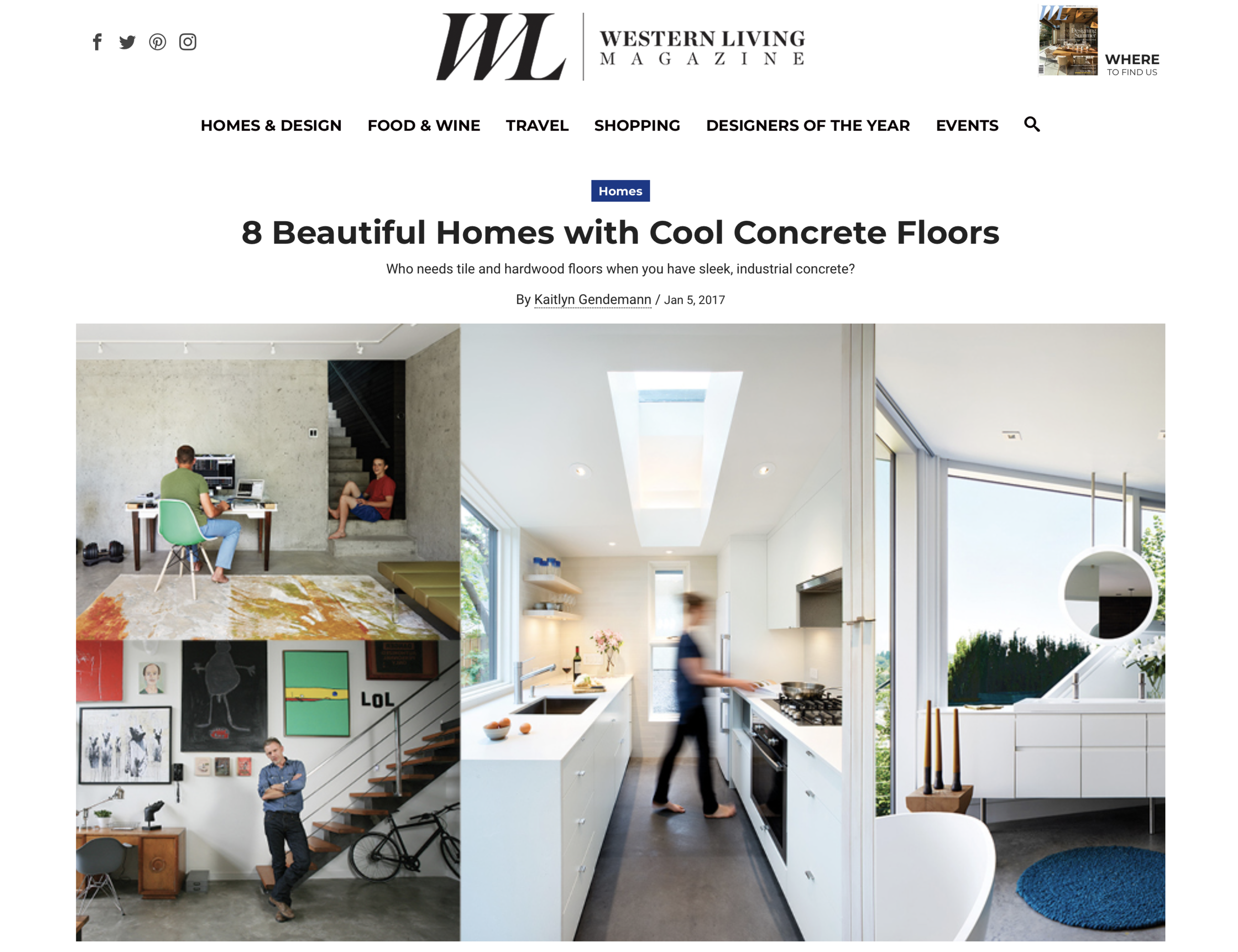 WESTERN LIVING 2017 - 8 BEAUTIFUL HOMES WITH COOL CONCRETE FLOORS