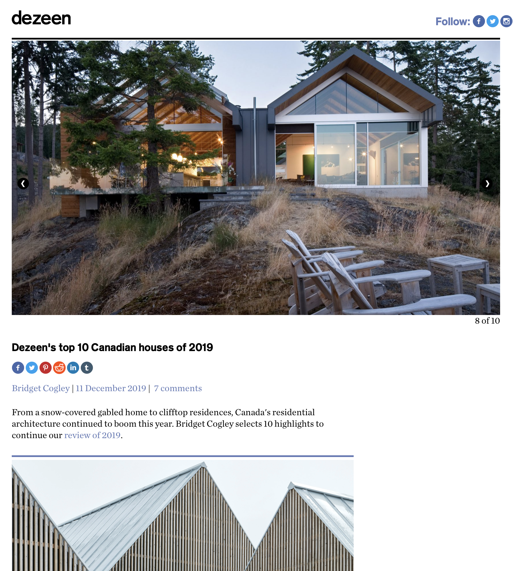 DEZEEN 2019 - DEZEEN'S TOP 10 CANADIAN HOMES OF 2019