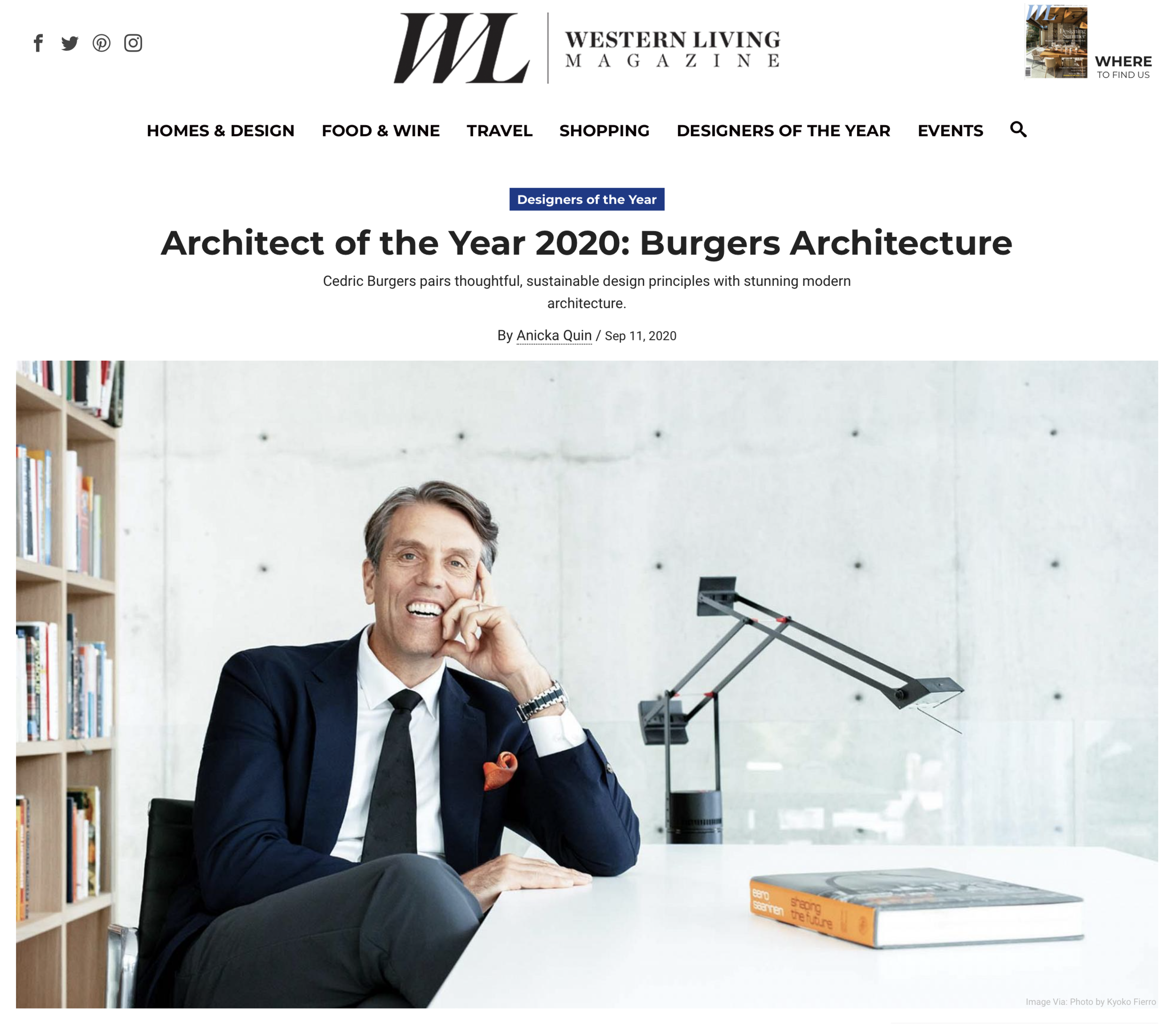 WESTERN LIVING 2020 - ARCHITECT OF THE YEAR