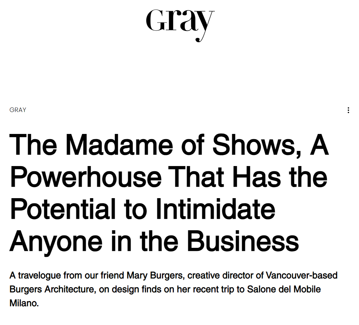 GRAY MAGAZINE 2023 - SALONE RECAP