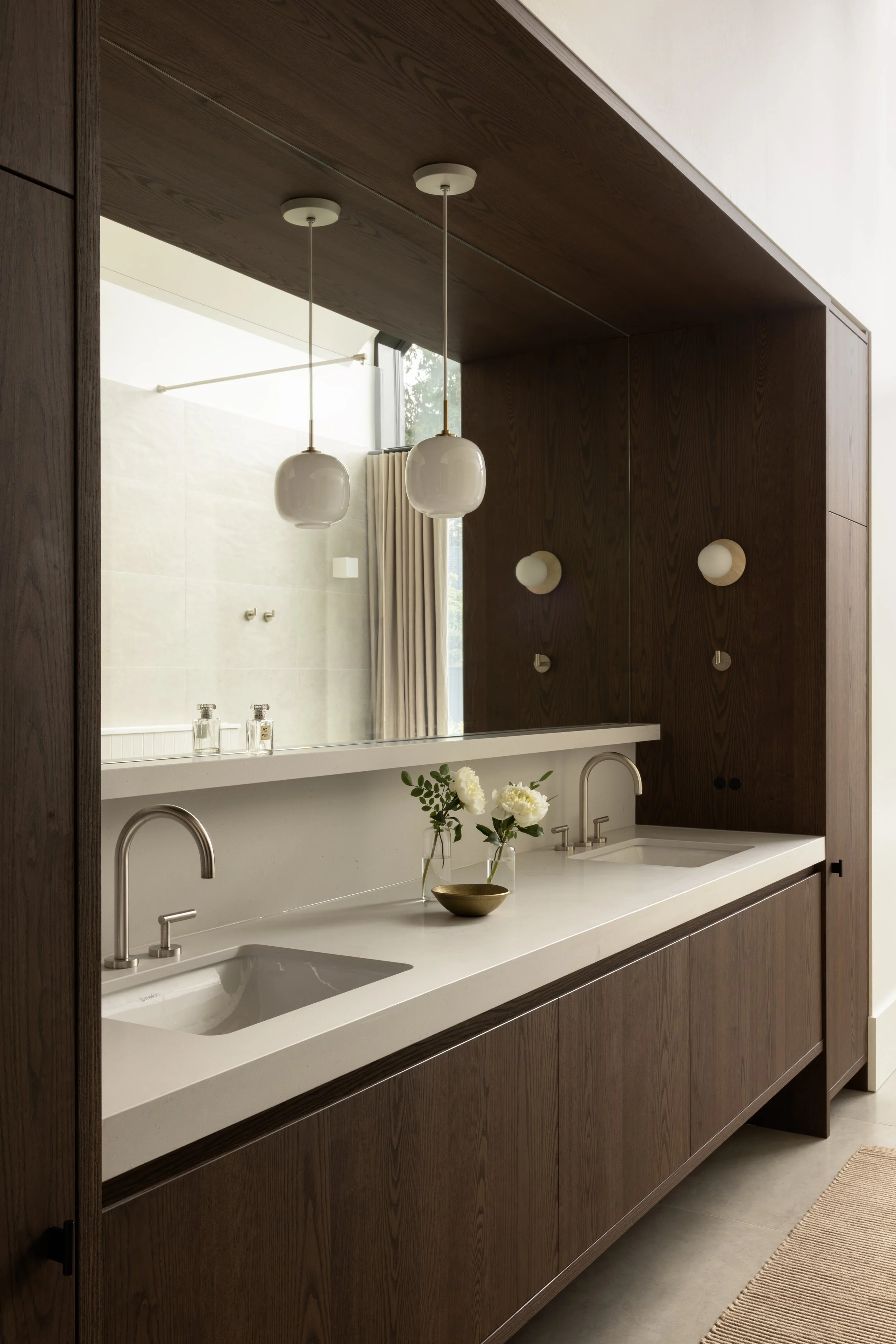  The principal bathroom, set in a double height gabled space. 
