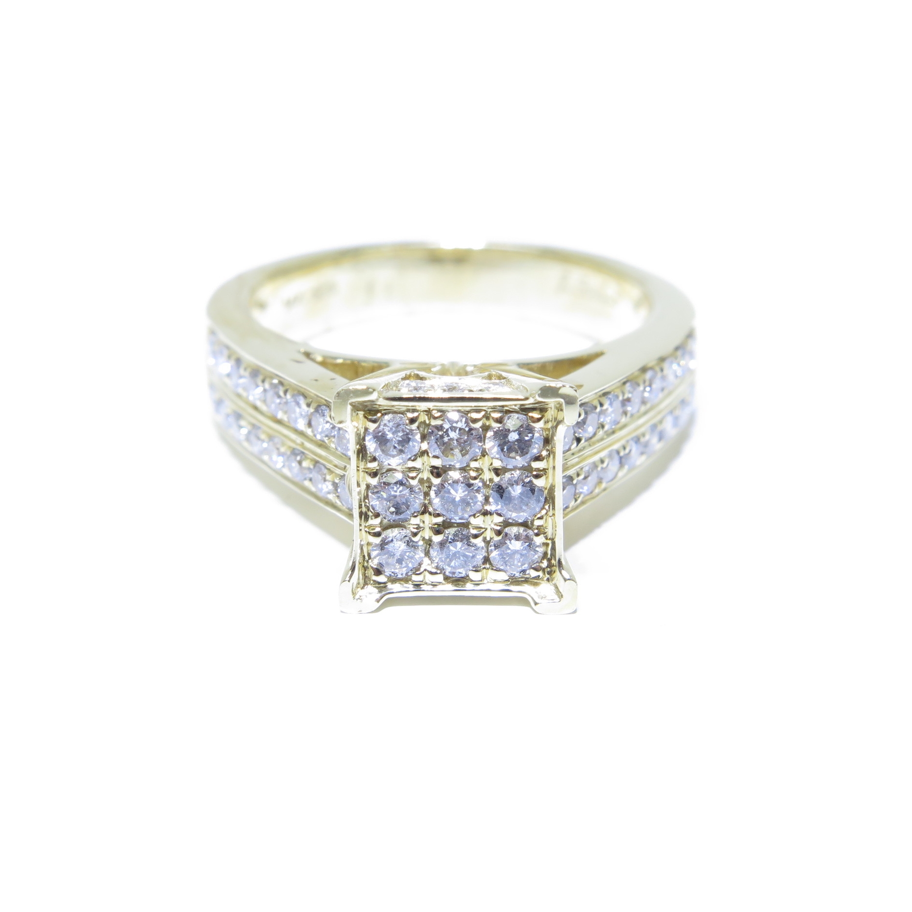 14k Yellow Gold Prong Setting White Diamond Engagement Ring 1.00ct