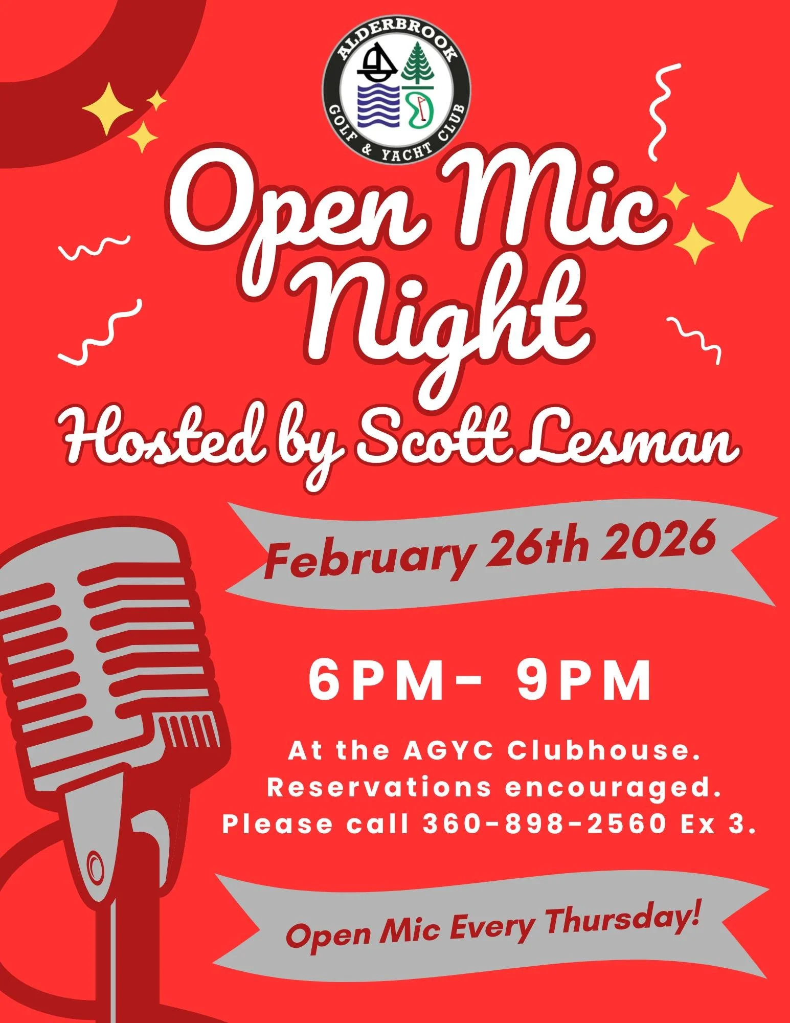 Open Mic Night at Alderbrook Golf Club